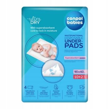 CANPOL PODKŁADY HIGIENICZNE NA ŁÓŻKO 60x90 12 SZT PRODUKT MEDYCZNY