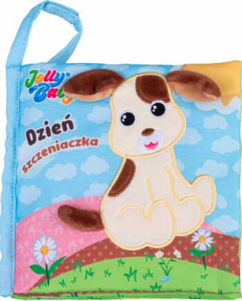 JOLLY BABY KSIĄŻKA KSIĄŻECZKA SENSORYCZNA DZIEŃ SZCZENIACZKA 8 STRON