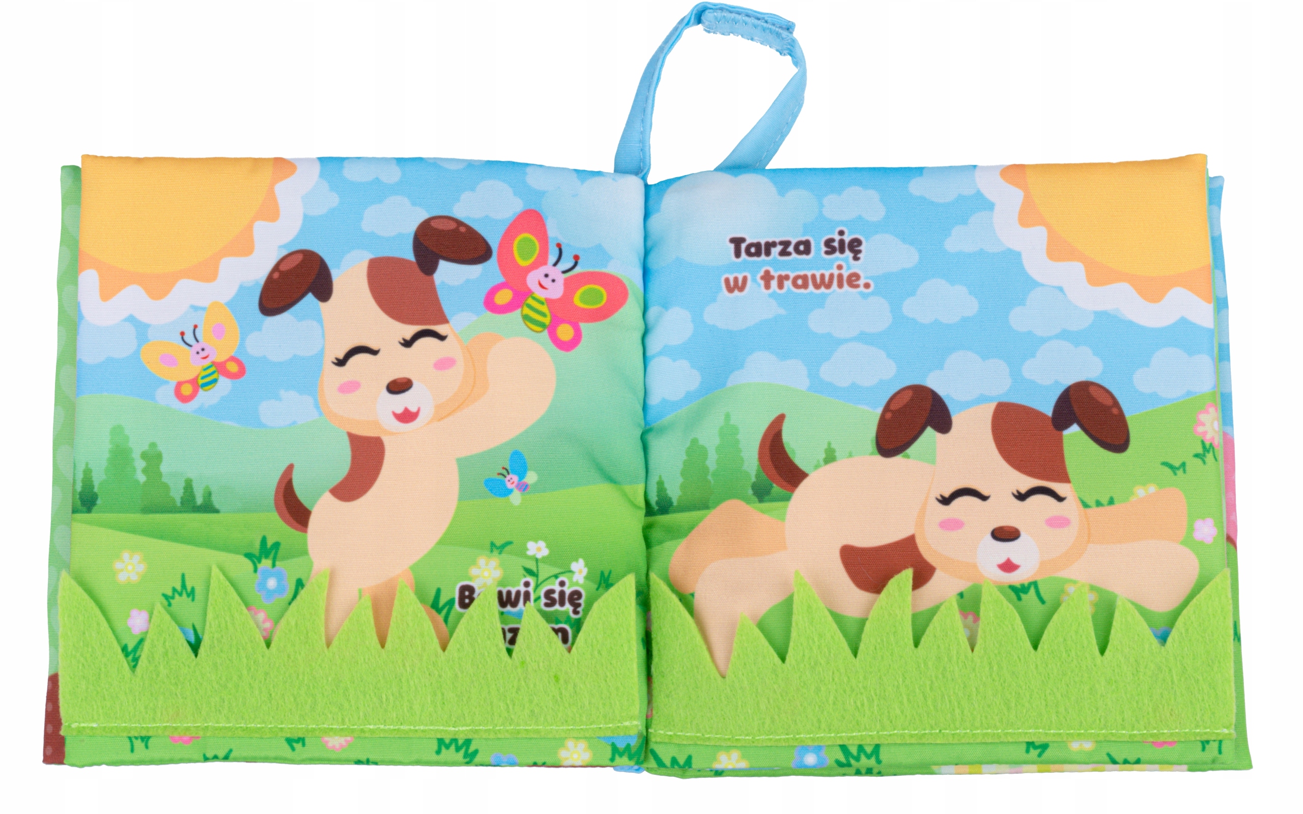 JOLLY BABY KSIĄŻKA KSIĄŻECZKA SENSORYCZNA DZIEŃ SZCZENIACZKA 8 STRON