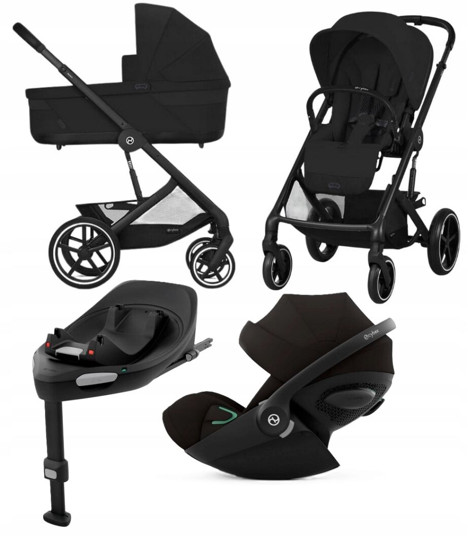 CYBEX WÓZEK BALIOS S LUX 4W1 MOON BLACK + BAZA G + FOTELIK CLOUD G iSize