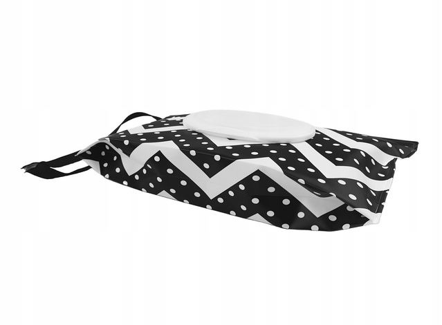 BOCIOLAND ETUI NA CHUSTECZKI NAWILŻANE SZCZELNE ZAMKNIĘCIE CZARNO-BIAŁE