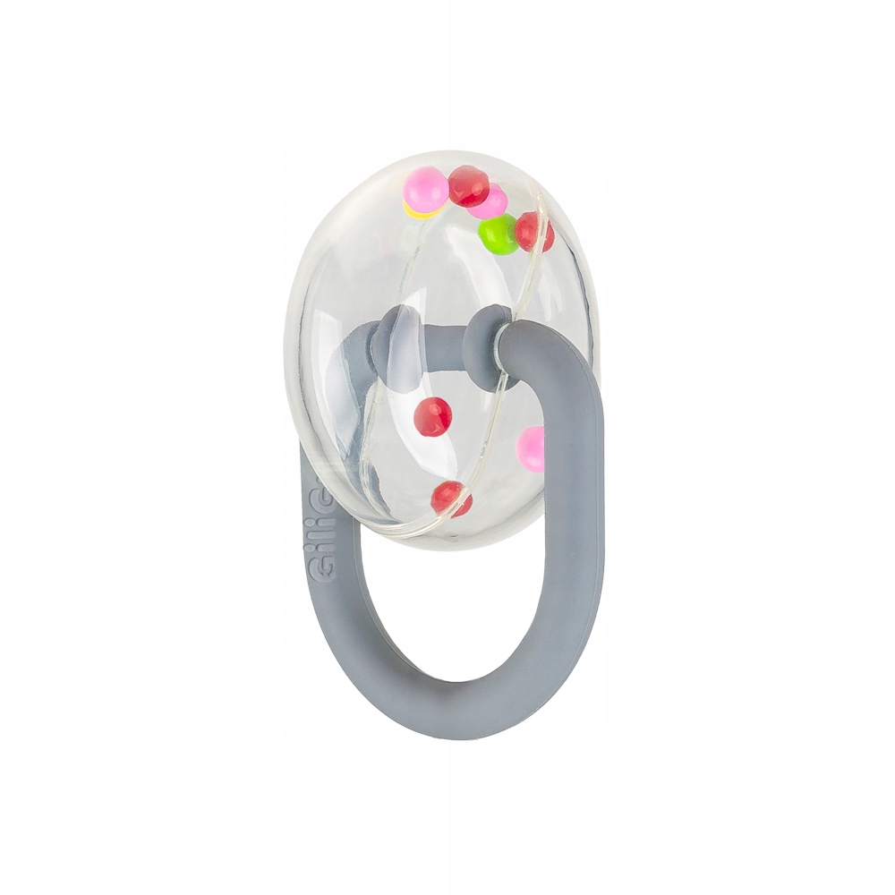 GiliGums ZESTAW GRZECHOCZĄCY SZARY 2 SZTUKI GRZECHOTEK MIĘKKI UCHWYT