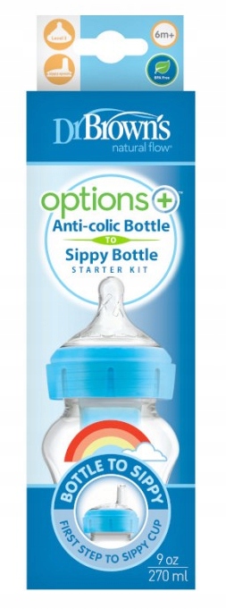 DR BROWN'S ZESTAW OD BUTELKI DO KUBKA OPTIONS+ 270ml SMOCZEK 6M+ I USTNIK