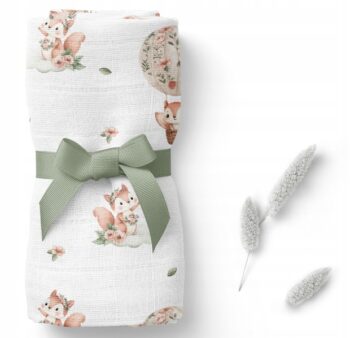 BOCIOLAND PIELUSZKA BAMBUSOWA OTULACZ KOCYK 75x75 WIEWIÓRKI