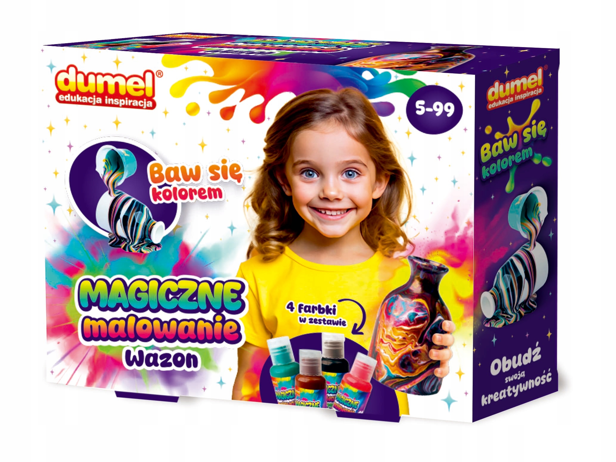 DUMEL MAGICZNE MALOWANIE - WAZON ZESTAW DO MALOWANIA FARBY 4X15ML