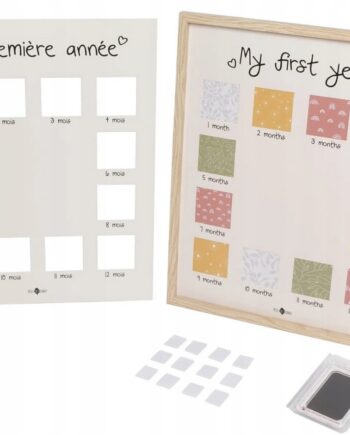 PETIT ARTICHAUT RAMKA MÓJ PIERWSZY ROK 12 OKIENEK NA ZDJĘCIA + ODCISK