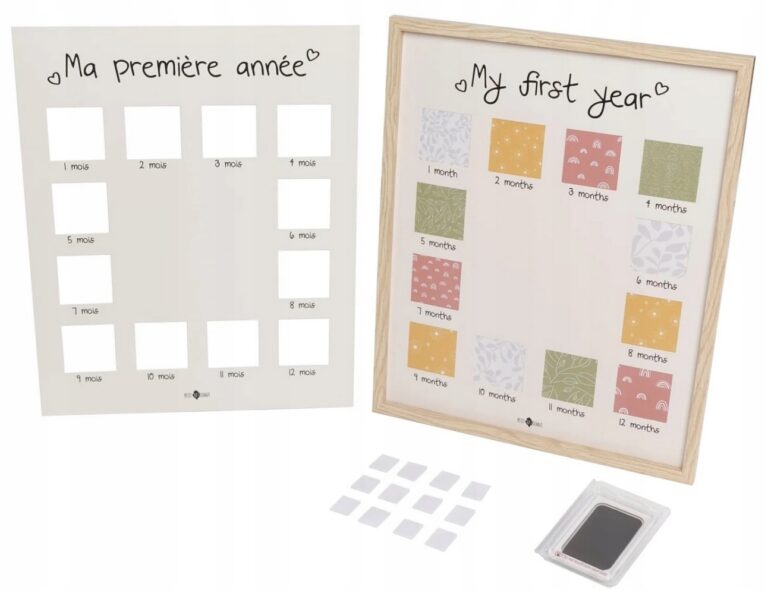 PETIT ARTICHAUT RAMKA MÓJ PIERWSZY ROK 12 OKIENEK NA ZDJĘCIA + ODCISK