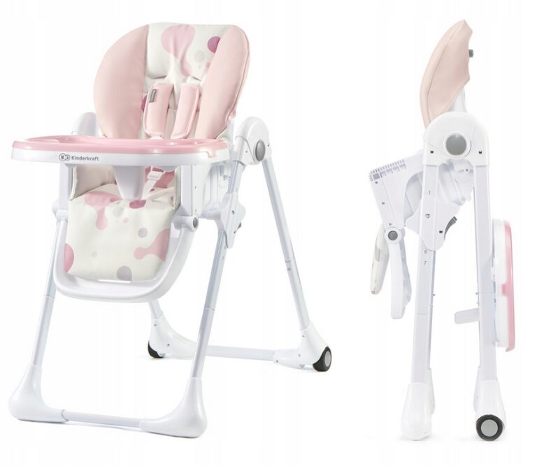 KINDERKRAFT KRZESEŁKO DO KARMIENIA DLA DZIECI YUMMY RÓŻOWE SKŁADANE