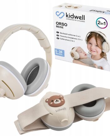 KIDWELL SŁUCHAWKI OCHRONNE WYGŁUSZAJĄCE DLA DZIECI ORSO 2W1 BEŻOWE