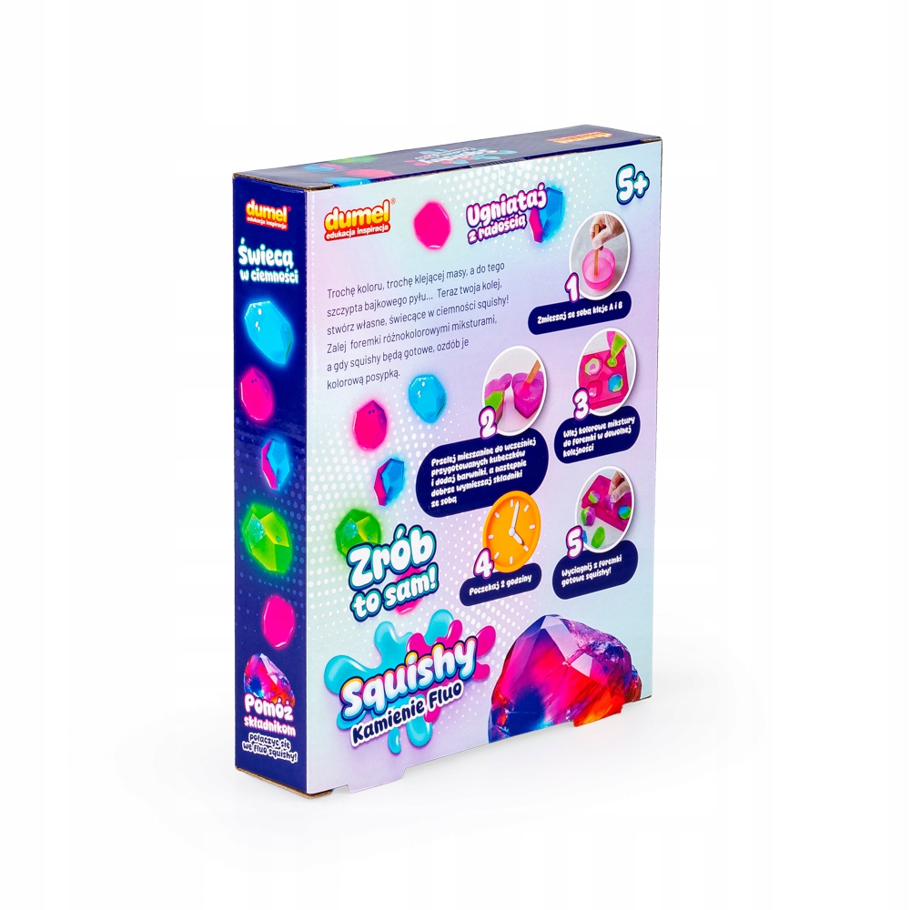 DUMEL ART SQUISHY KREATYWNY ZESTAW KAMIENIE FLUO ZRÓB TO SAM