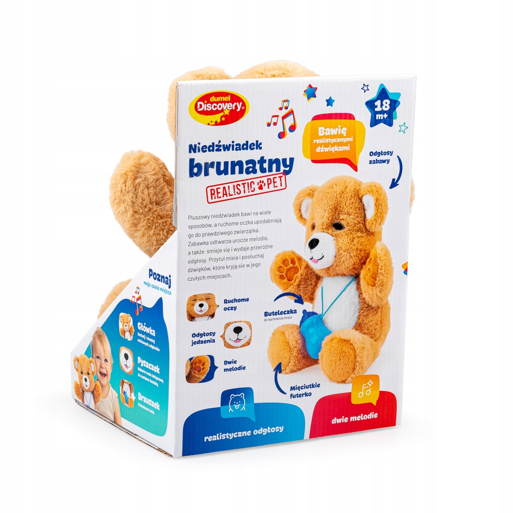 DUMEL NIEDŹWIADEK MIŚ BRUNATNY MEDOLIE NAGRYWA DŹWIĘKI CZUJNIK DOTYKU 18M+