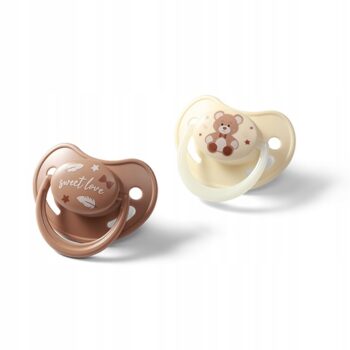 BABYONO SMOCZEK ANATOMICZY ŚWIECĄCY SILIKONOWY 0-6M 2 SZTUKI