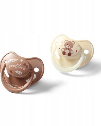 BABYONO SMOCZEK ANATOMICZY ŚWIECĄCY SILIKONOWY 0-6M 2 SZTUKI