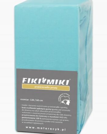 Fiki Miki PRZEŚCIERADŁO BAWEŁNIANE JERSEY 100% BAWEŁNA 120X60 CM MIĘTA