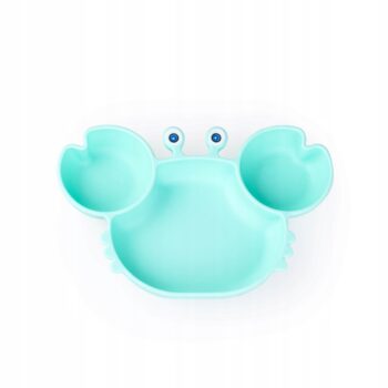 GiliGums TALERZ TRÓJDZIELNY Z PRZYSSAWKĄ KRAB MIĘTOWY SILIKON 6M+