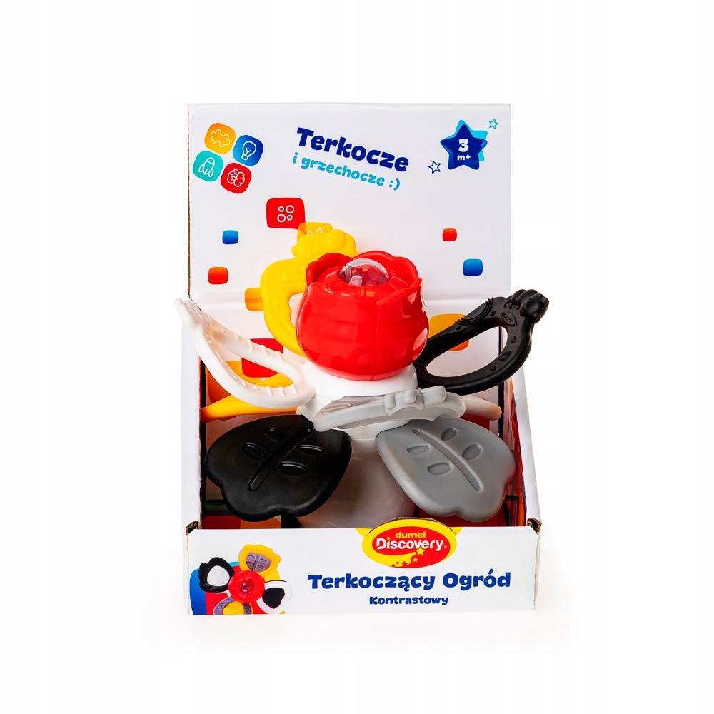 DUMEL TERKOCZĄCY OGRÓD Z PRZYSSAWKĄ KONTRASTOWY GRZECHOTKA GRYZAK 3M+