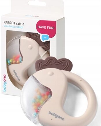 BABYONO GRZECHOTKA ERGONOMICZNA PARROT 3M+