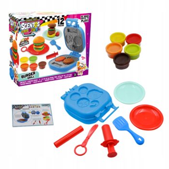 SCENTOS ZABAWKA BURGEROWY GRILL ZESTAW CIASTOLINA MASA PLASTYCZNA