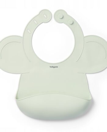BABYONO ŚLINIAK SILIKONOWY Z REGULOWANYM ZAPIĘCIEM MIĘKKI ZIELONY 1639/03