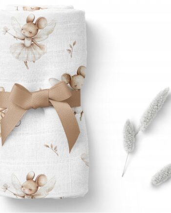 BOCIOLAND PIELUSZKA BAMBUSOWA OTULACZ KOCYK 75x75 MYSZKI