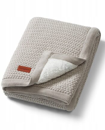 BABYONO KOCYK KOC BAWEŁNIANY Z OCIEPLENIEM MIĘKKI GRUBY 75X100CM SZARY