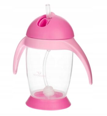 BOCIOLAND KUBEK Z ODWAŻNIKIEM PINGWIN Z UCHWYTAMI 300ML RÓŻOWY