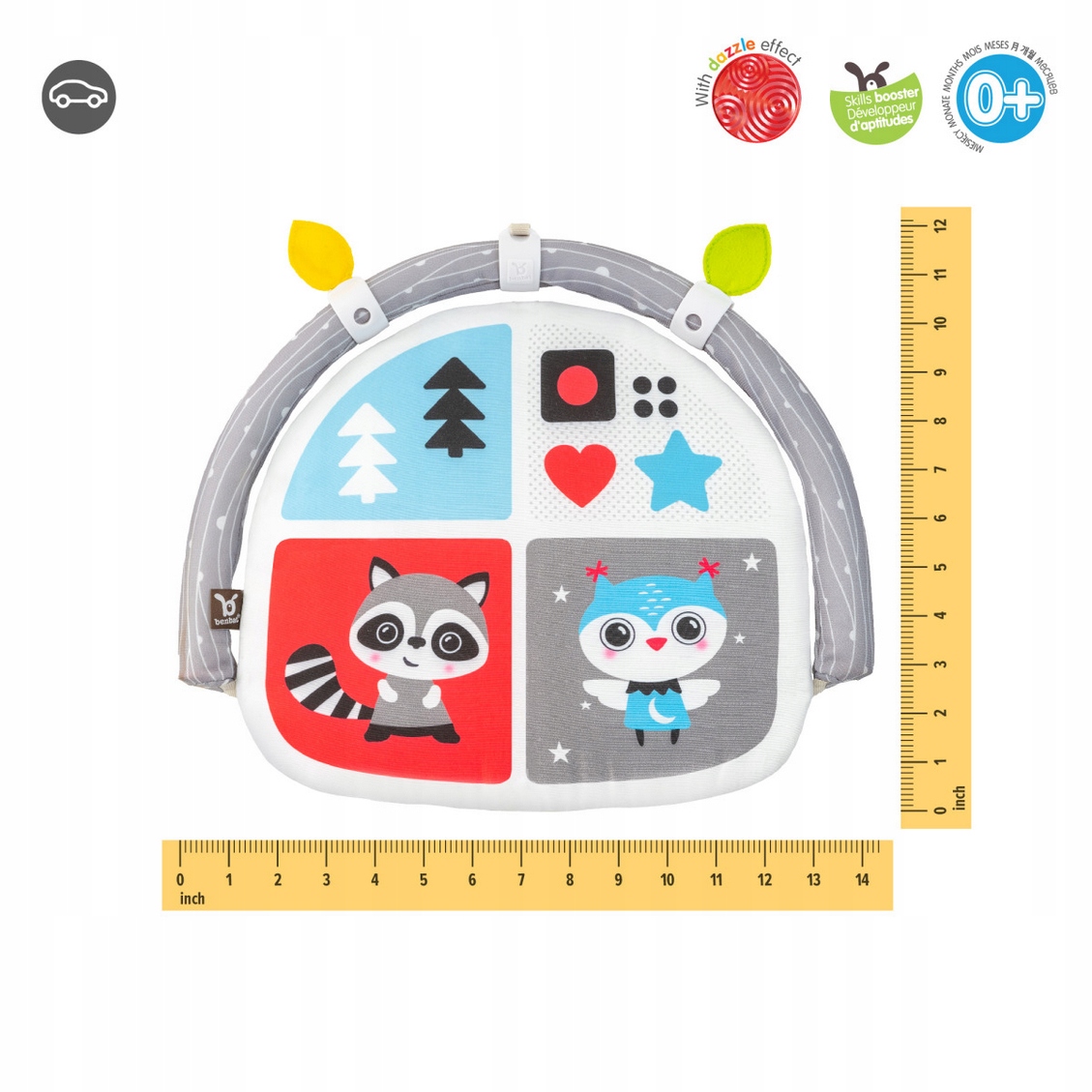 BENBAT SAMOCHODOWY ŁUK Z ZABAWKAMI PAŁĄK PODRÓŻNY DWUSTRONNY