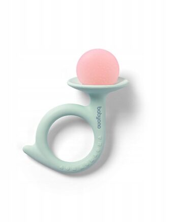 BABYONO GRYZAK SILIKONOWY SNAIL PORĘCZNY I MIĘKKI MIĘTOWO-RÓŻOWY