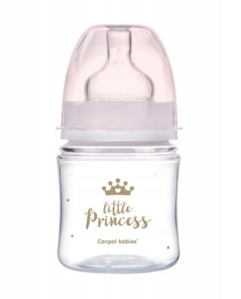 CANPOL Butelka szeroka antyk.120ml ROYAL różowa