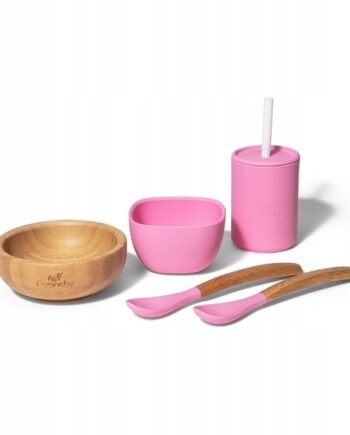 AVANCHY ZESTAW OBIADOWY DLA DZIECI BAMBUS SILIKON