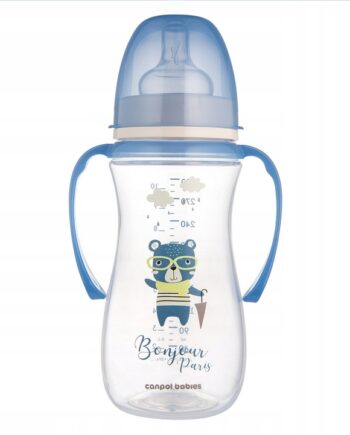 CANPOL BUTELKA ANTYKOLKOWA Z UCHWYTAMI 300ML BONJOUR PARIS 12M+