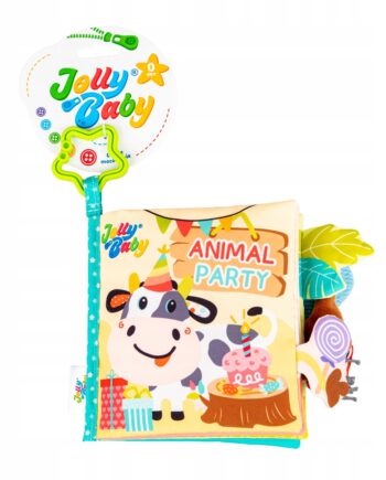 JOLLY BABY KSIĄŻKA KSIĄŻECZKA SENSORYCZNA ZWIERZAKI NA URODZINACH 0M+