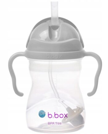 B.box INNOWACYJNY KUBEK BIDON Z OBCIĄŻONĄ SŁOMKĄ 240ML SZARY