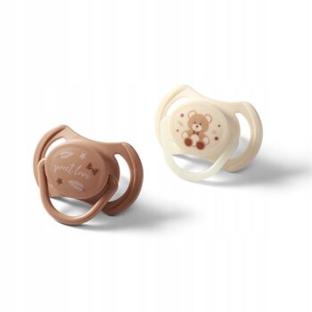 BABYONO SMOCZEK SYMETRYCZNY ŚWIECĄCY SILIKONOWY 0-6M 2 SZTUKI