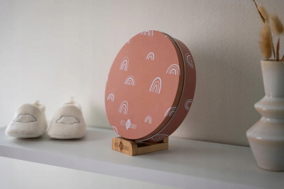 PETIT ARTICHAUT PUDEŁKO OKRĄGŁE NA ODCISK RĄCZKI NÓŻKI TĘCZA