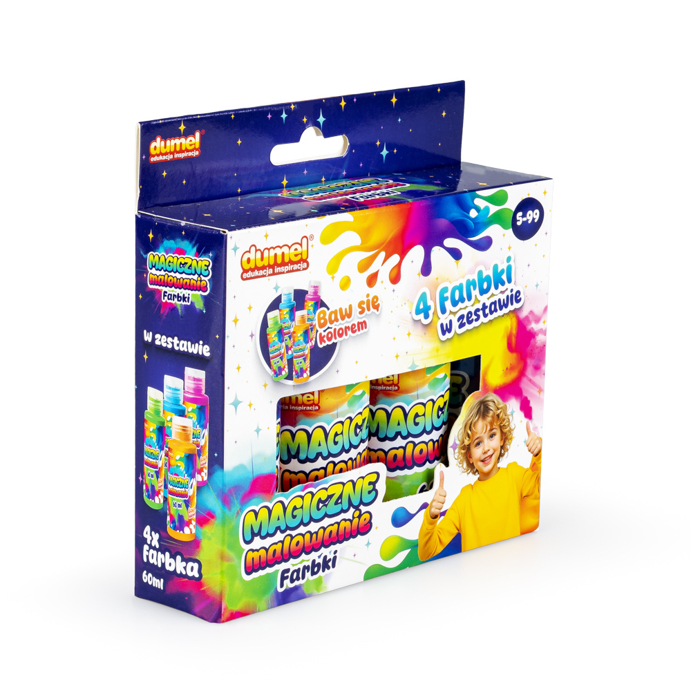DUMEL MAGICZNE MALOWANIE FARBKI FARBY KOLOROWE 4X60ML