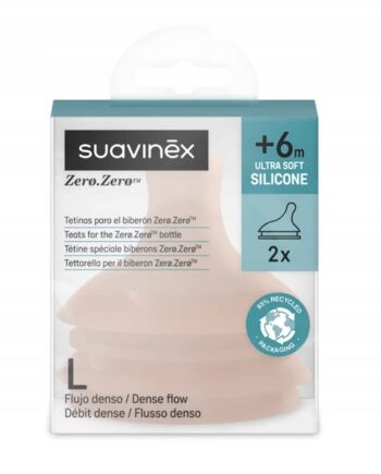 SUAVINEX SMOCZEK ZERO ZERO SZYBKI PRZEPŁYW 2X 6M+ KOLOR MEDIUM