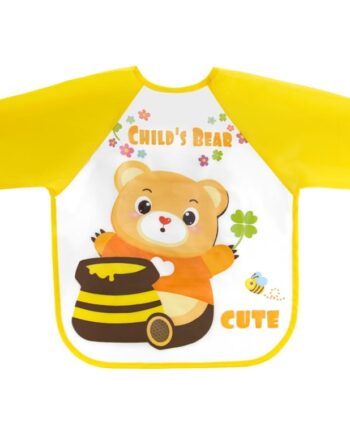 BOCIOLAND ŚLINIAK FARTUSZEK CERATOWY EVA Z RĘKAWKAMI NIEPRZEMAKALNY ŻÓŁTY