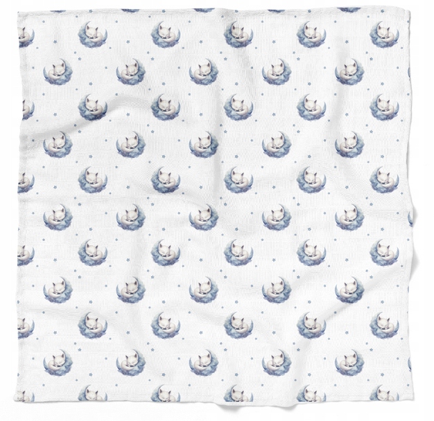 BOCIOLAND PIELUSZKA BAMBUSOWA OTULACZ KOCYK 75x75 ŚPIĄCE LISKI