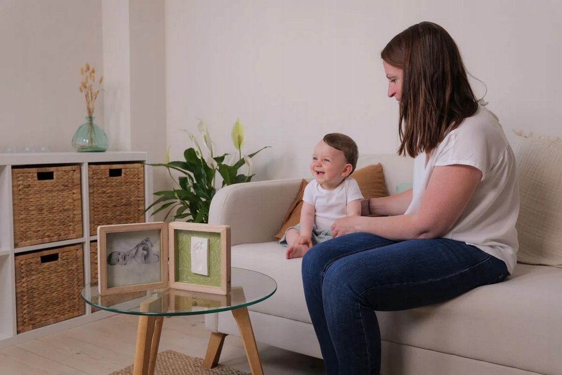 PETIT ARTICHAUT PODWÓJNA RAMKA NA ZDJĘCIE I ODCISK RĄCZKI NÓŻKI LIŚCIE