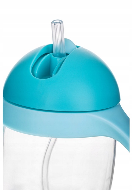 BOCIOLAND KUBEK Z ODWAŻNIKIEM PINGWIN Z UCHWYTAMI 300ML NIEBIESKI