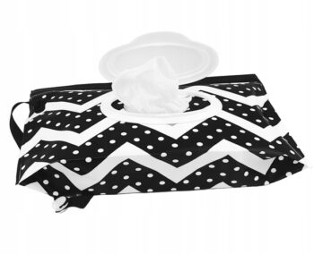 BOCIOLAND ETUI NA CHUSTECZKI NAWILŻANE SZCZELNE ZAMKNIĘCIE CZARNO-BIAŁE