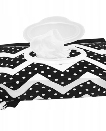 BOCIOLAND ETUI NA CHUSTECZKI NAWILŻANE SZCZELNE ZAMKNIĘCIE CZARNO-BIAŁE