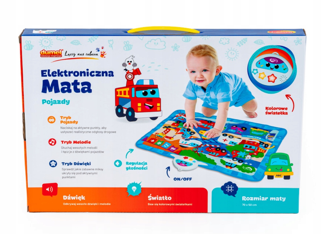 DUMEL ZABAWKA MATA ELEKTRONICZNA POJAZDY ODGŁOSY MUZYKAI 8M+