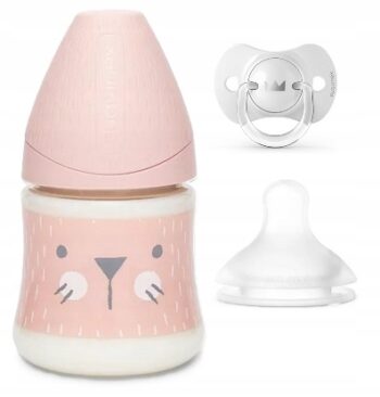 SUAVINEX BUTELKA 150ML HYGGE RÓŻ + SMOCZEK SX PRO + SMOCZEK 0-6M ZESTAW