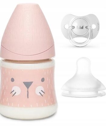 SUAVINEX BUTELKA 150ML HYGGE RÓŻ + SMOCZEK SX PRO + SMOCZEK 0-6M ZESTAW