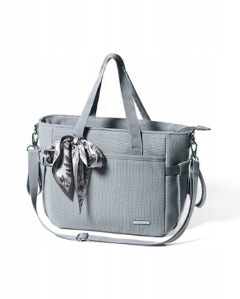 BABYONO TORBA DLA MAMY DO WÓZKA POJEMNA MATA DO PRZEWIJANIA CARMEN SZARA