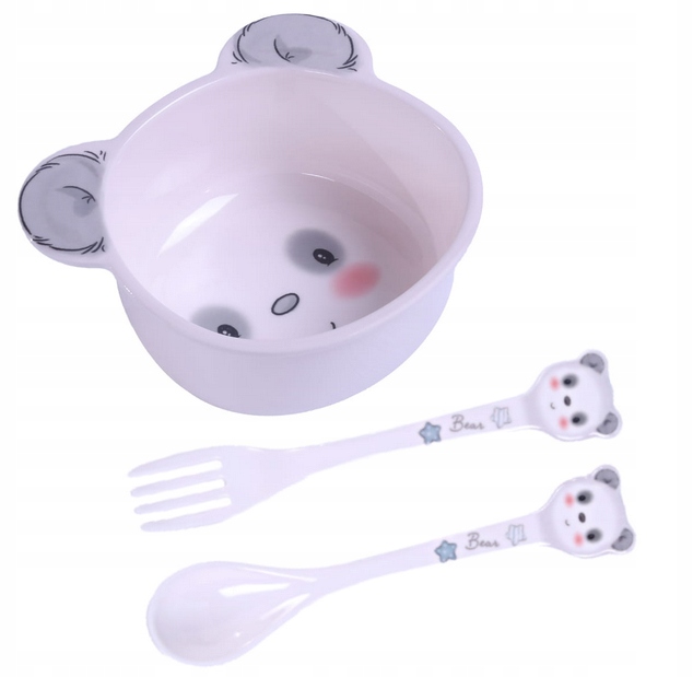 BOCIOLAND ZESTAW NACZYŃ Z MELAMINY DLA DZIECI 5 ELEMENTÓW PANDA