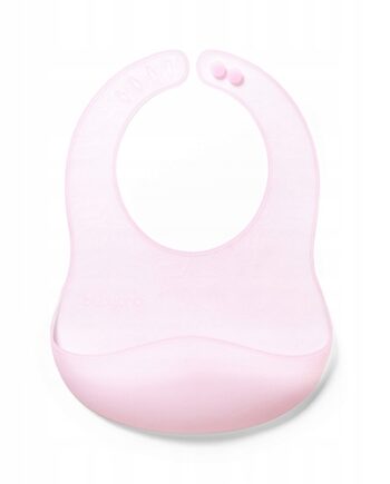 BABYONO ŚLINIAK ULTRACIENKI SILIKONOWY LEKKI REGULOWANE ZAPIĘCIE RÓŻOWY