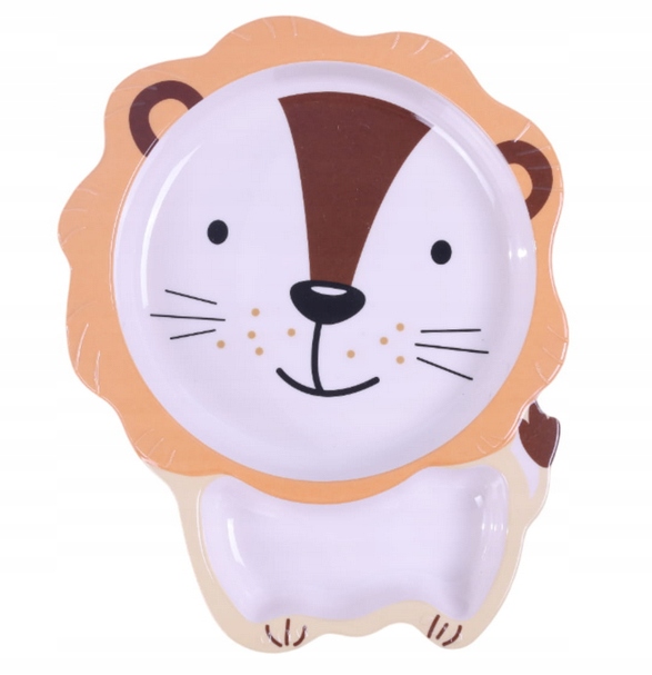 BOCIOLAND ZESTAW NACZYŃ Z MELAMINY DLA DZIECI 5 ELEMENTÓW LEW